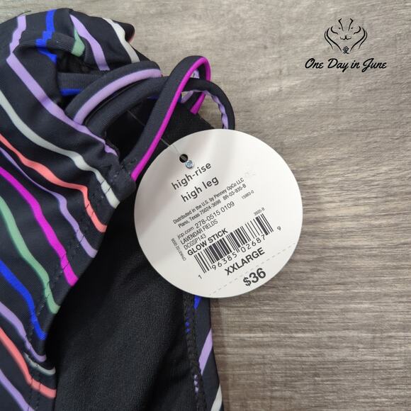 Decree High Rise High Leg Bikini Bottom Size XXL - Picture 2 of 4